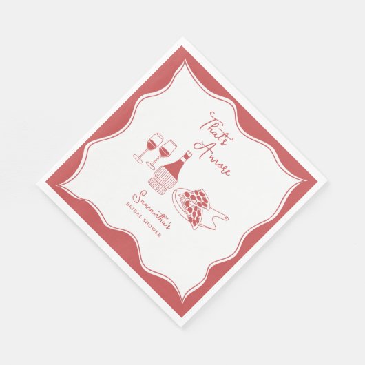 Het is een Italiaans Pizza Wine Vrijgezellenfeest Servet (Hoek)