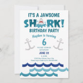 Het is een Jawsome Shark Birthday Party Kaart (Voorkant)