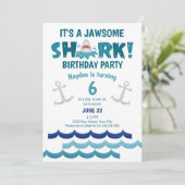 Het is een Jawsome Shark Birthday Party Kaart (Staand voorkant)