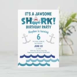 Het is een Jawsome Shark Birthday Party Kaart