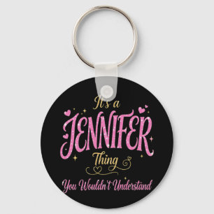 Het is een Jennifer-ding Roze Goud Vrouwen Cadeau Sleutelhanger