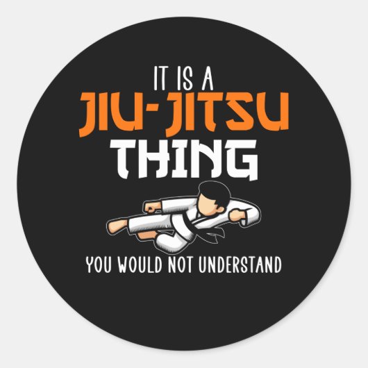 Het is een jiujitsu-idee ronde sticker (Voorkant)
