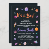 Het is een Jong Planeten Outer Space Baby Shower Kaart (Voorkant / Achterkant)