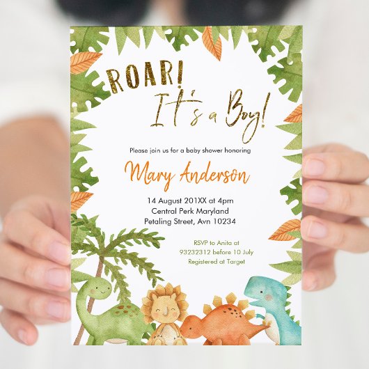 Het is een jonge dinosaurus Baby shower Kaart