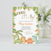 Het is een jonge dinosaurus Baby shower Kaart (Staand voorkant)