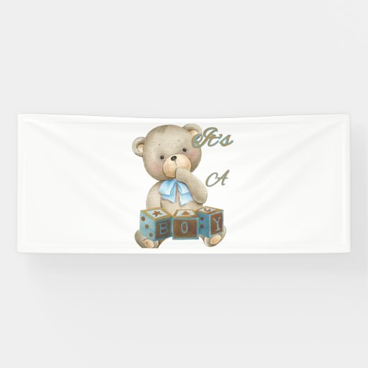 Het is een jongen 2.5x6 Vinyl banner (Horizontaal)