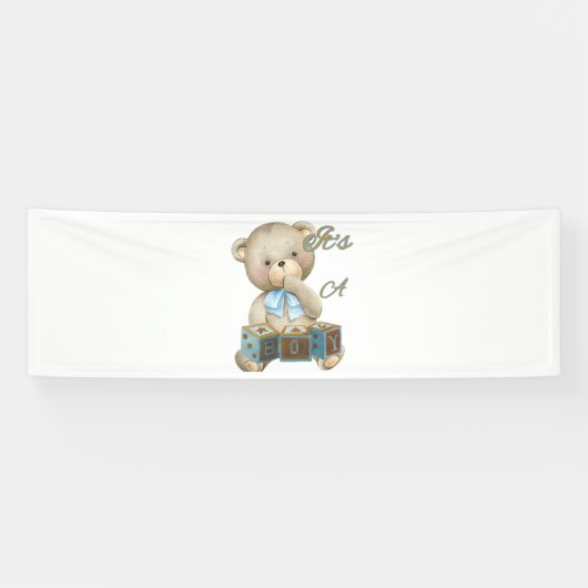 Het is een jongen 2.5x8 Vinyl banner (Horizontaal)