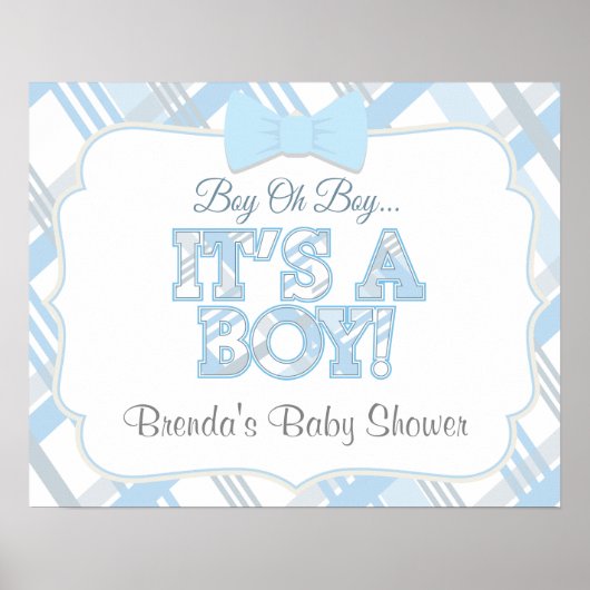 Het is een jongen Aangepaste Baby Shower Poster (Voorkant)
