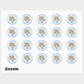 Het is een jongen Aangepaste teddybeer engel Ronde Sticker (Vel)