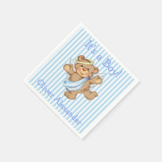 Het is een jongen Aangepaste teddybeer engel Servet (Hoek)