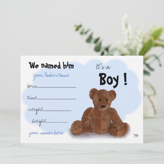 Het is een Jongen Aankondiging (Staand voorkant)