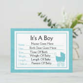 Het is een Jongen Aankondiging (Staand voorkant)