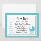 Het is een Jongen Aankondiging (Voorkant / Achterkant)