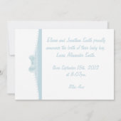 Het is een jongen! Aankondiging blauwe foto geboor (Achterkant)