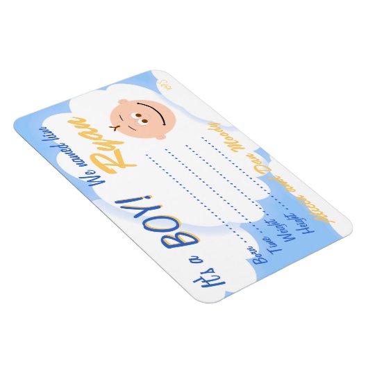 Het is een Jongen Aankondiging Gepersonaliseerd Ma Magneet (Rechterzijde)