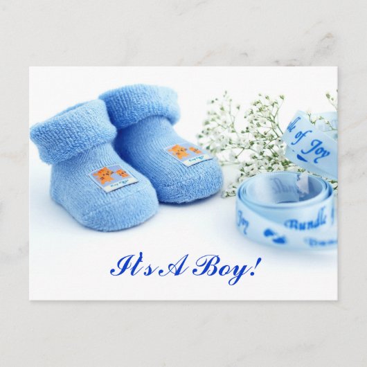 Het is een jongen! Aankondiging Kaart (Voorkant)