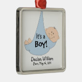 Het is een jongen! Aankondiging Metalen Ornament (Rechts)
