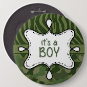 Het is een jongen aankondiging Pin 2 Ronde Button 6,0 Cm (Voorkant /achterkant)