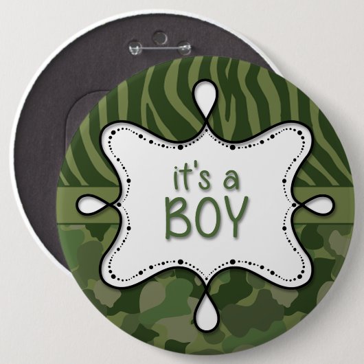 Het is een jongen aankondiging Pin 2 Ronde Button 6,0 Cm (Voorkant /achterkant)