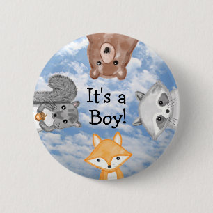Het is een Jongen Aankondiging Ronde Button 5,7 Cm