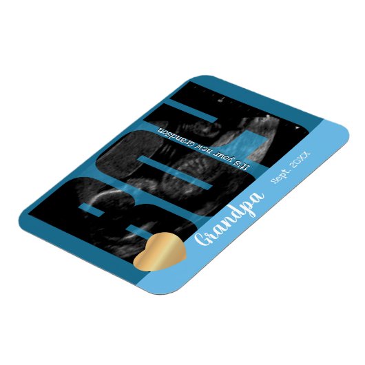 Het is een Jongen Aankondiging - Sonogram met ZY T Magneet (Linkerzijde)