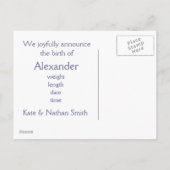 Het is een jongen! aankondigingskaart (Achterkant)