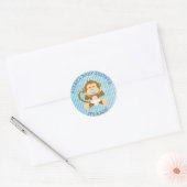 Het is een jongen, Aap Baby shower Blauwe stickers (Envelop)