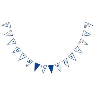 Het is een jongen ABC primaire kleuren bunting ban Vlaggetjes