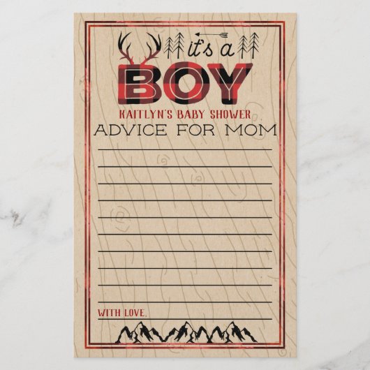 Het is een jongen! Advies voor Rustic Plaid Lumber (Voorkant)