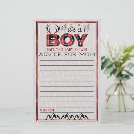 Het is een jongen! Advies voor Rustic Plaid Lumber (Staand voorkant)