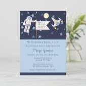 Het is een jongen! Aftellen begint Baby shower Kaart (Staand voorkant)