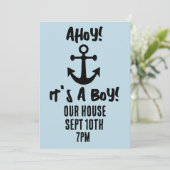 HET IS EEN JONGEN! AHOY! AANGEPASTE UITNODIGING VO (Staand voorkant)