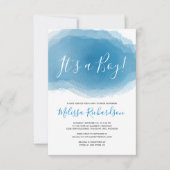 Het is een jongen Baby Borrel Blauwe Waterverf Abs Kaart (Voorkant)