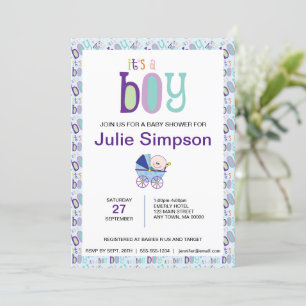 Het is een Jongen Baby Boy Celebration Shower Uitn Kaart