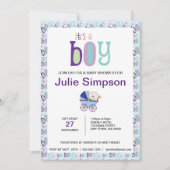 Het is een Jongen Baby Boy Shower Uitnodiging (Voorkant)
