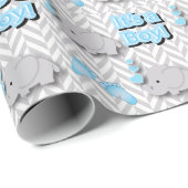Het is een jongen - Baby Elephant Cadeaupapier (Rol Hoek)