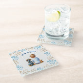 Het is een jongen | Baby en Teckel Puppy Baby show Glazen Onderzetter (Schuin)