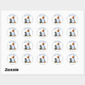Het is een jongen | Baby en Teckel Puppy Baby show Ronde Sticker (Vel)