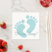 Het is een Jongen Baby Feet Announcement Paper Nap Servetten (Insitu)