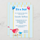 Het is een jongen Baby Geboorte Aankondiging Douch (Voorkant / Achterkant)