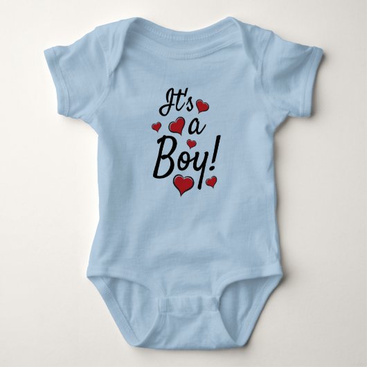 Het is een jongen! Baby Gender onthulling Baby Bod Romper (Voorkant)