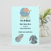 Het is een Jongen Baby koninklijke aankondigingen (Staand voorkant)