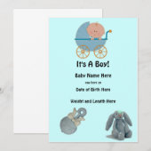 Het is een Jongen Baby koninklijke aankondigingen (Voorkant / Achterkant)