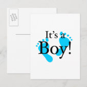Het is een jongen - Baby, Newborn, feestvieren Aankondigingskaart (Voorkant / Achterkant)