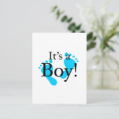 Het is een jongen - Baby, Newborn, feestvieren Aankondigingskaart (Staand voorkant)