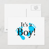 Het is een jongen - Baby, Newborn, feestvieren Aankondigingskaart (Voorkant / Achterkant)