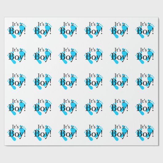 Het is een jongen - Baby, Newborn, feestvieren Cadeaupapier (Vlak)