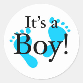 Het is een jongen - Baby, Newborn, feestvieren Ronde Sticker