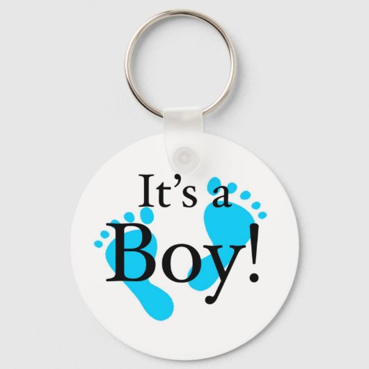 Het is een jongen - Baby, Newborn, feestvieren Sleutelhanger (Voorkant)
