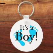 Het is een jongen - Baby, Newborn, feestvieren Sleutelhanger (Voorkant)